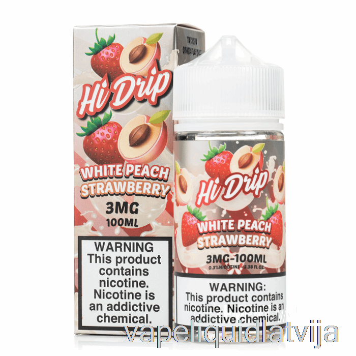 Balto Persiku Zemeņu - Hi-drip - 100ml 6mg Vape šķidrums